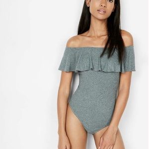 Express Flounce Off the Shoulder Bodysuit